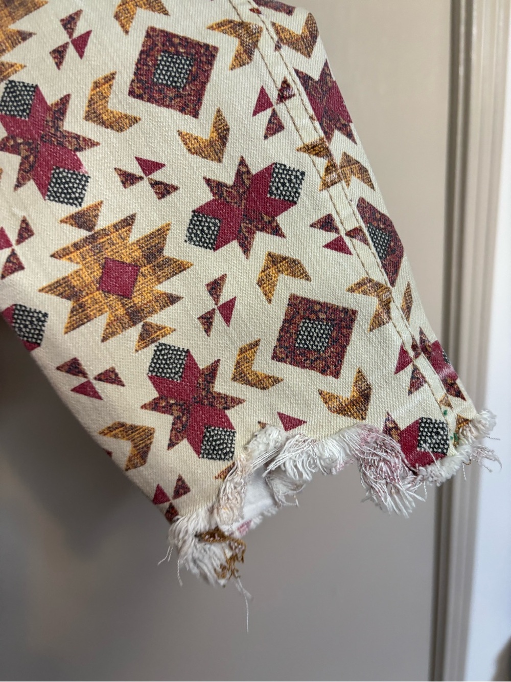 We The Free Wild Child Jeans with Aztec Geometric Print - Picture 2 of 9